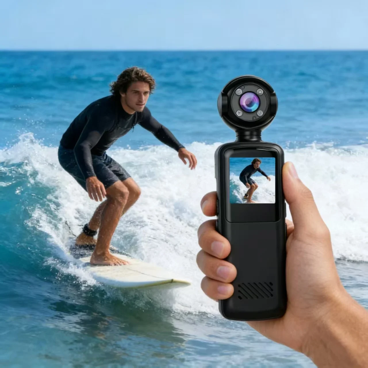 Cámara de bolsillo portátil, grabadora portátil con clip, cámara de acción para exteriores, grabadora de vídeo portátil, 1080P HD, visión nocturna, antivibración