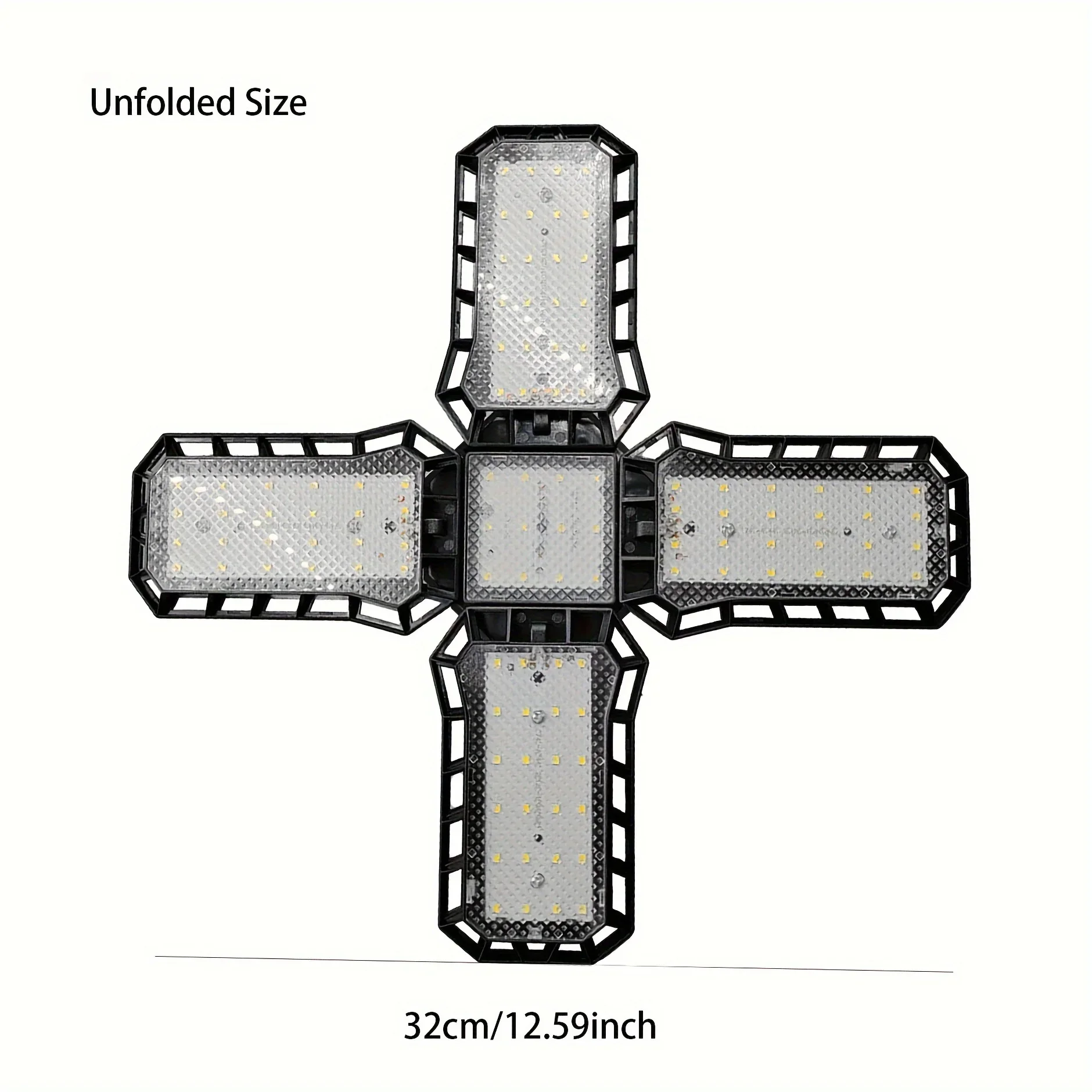 1 مصباح LED لإضاءة المرآب فائق السطوع مع لوحة قابلة للتعديل ومصباح سقف قابل للتشوه، مناسب للمستودعات وما إلى ذلك