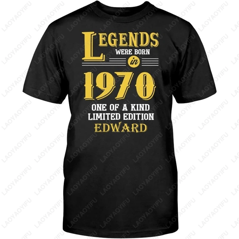 Happy Birthday Celebration Men Women Modal Tshirt Legends Were Born in 1970 Years Graphic Favorite New Style Hipster Tees Gifts