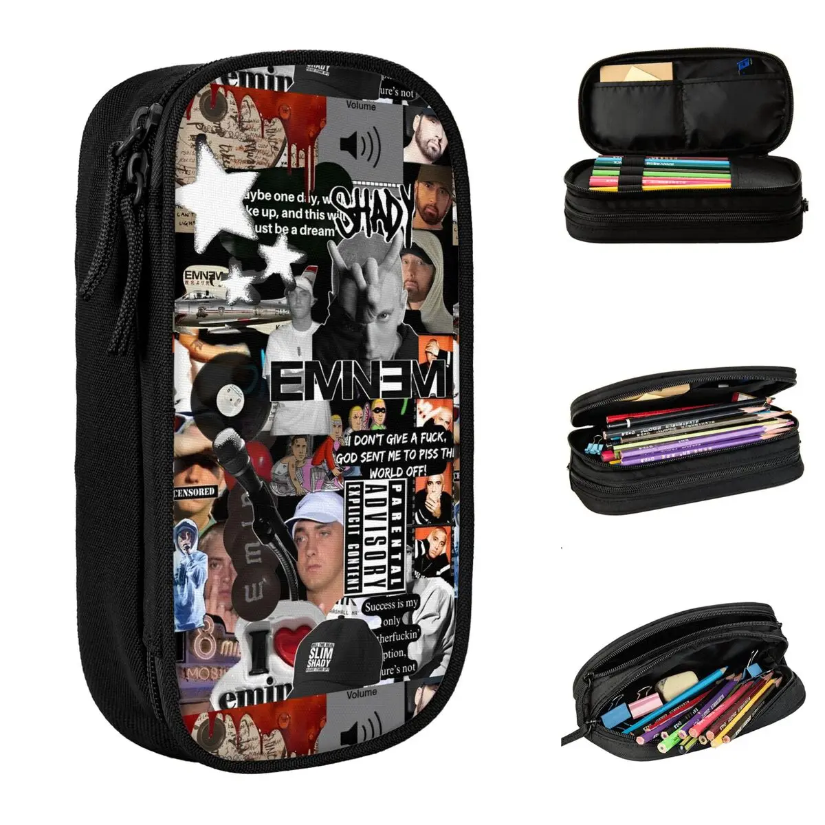 New Eminem Rapper Rap God Pencil Case Old School Music Pencilcases Pen Holder for Girl Boy Large Storage Bags Students School