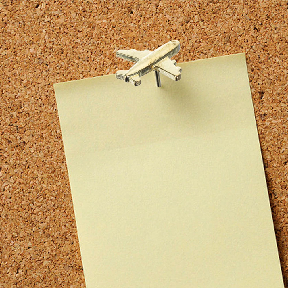 

12pcs Airplane Push Pins 3D Design Decorative Metal Thumbtacks for Bulletin Cork Map Boards Home Office Use Steel Photo Tacks
