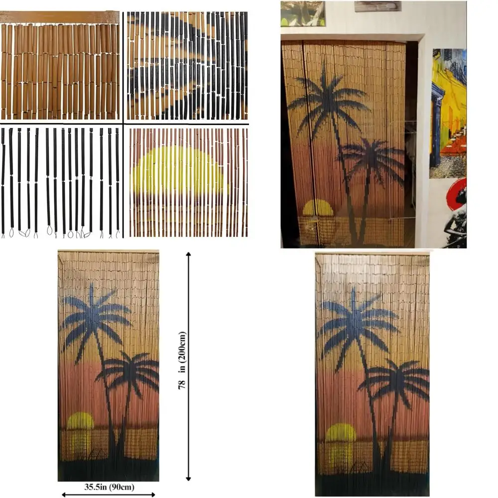 

35.5 Palm Tree Beaded Doorway Curtain, 78 Long Hanging Bead Curtain