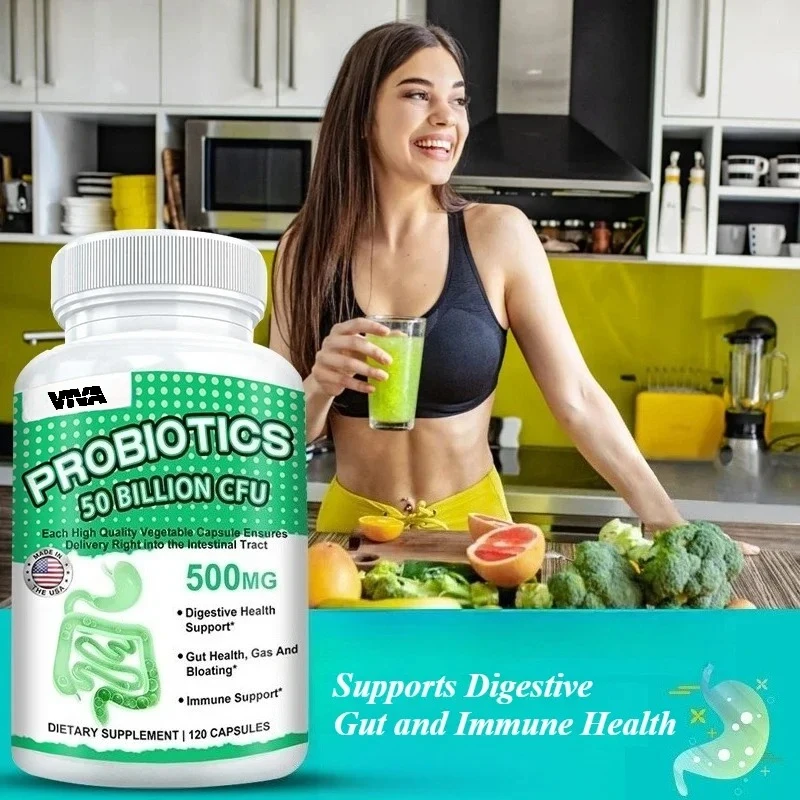 Daily Supplement of Probiotics,50 Billion CFU,Supports Digestive Health,Promotes Intestinal Health and Balances Intestinal Flora
