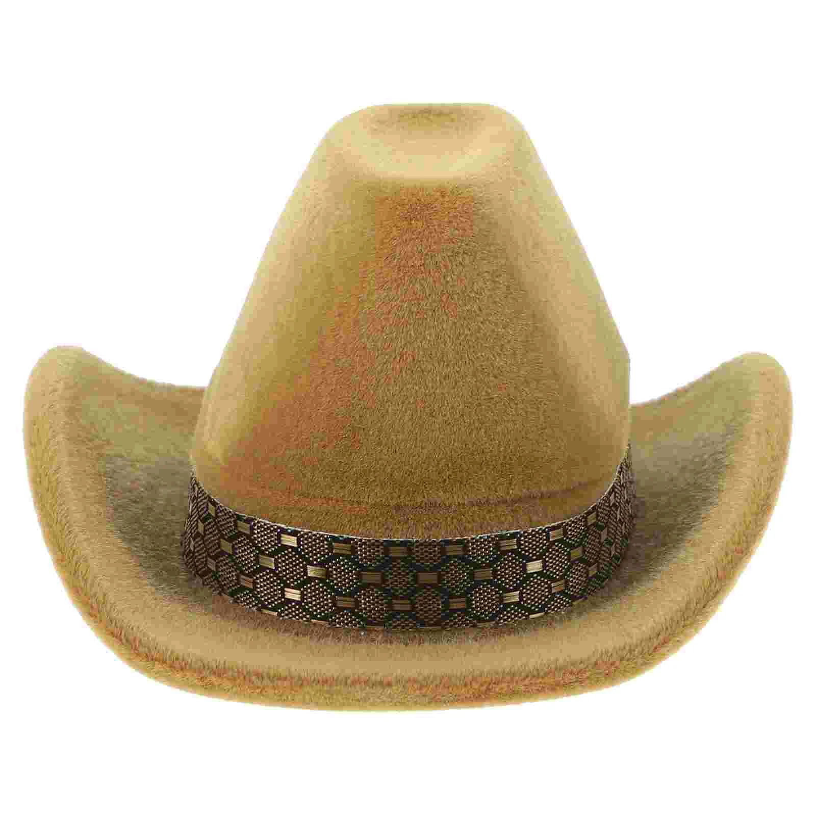 Flocked Creative Western Cowboy Hat Ring Necklace Storage Jewelry Box Gift Boxes Flannel