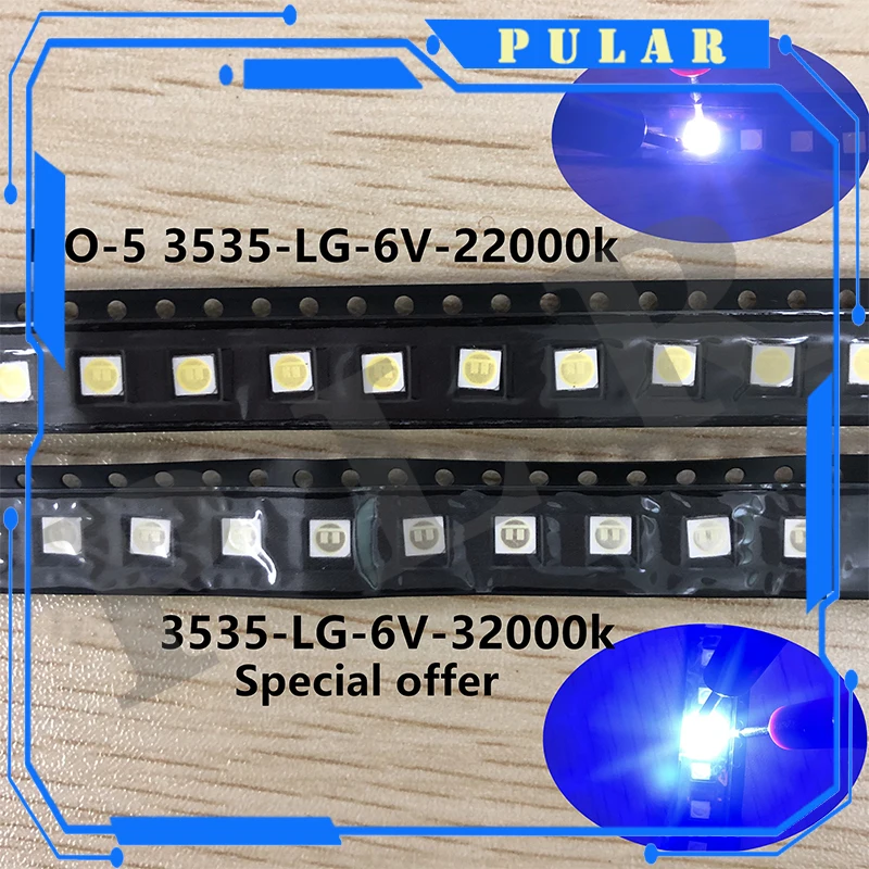 100PCS FOR LCD TV repair LG led TV backlight strip lights with light-emitting diode 3535 SMD LED beads 6V