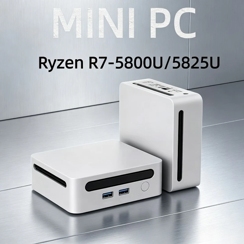 High Performance Mini PC With  Ryzen R7-5800U/5825U Compact Mini Desktop Computer For Business Office & Gaming