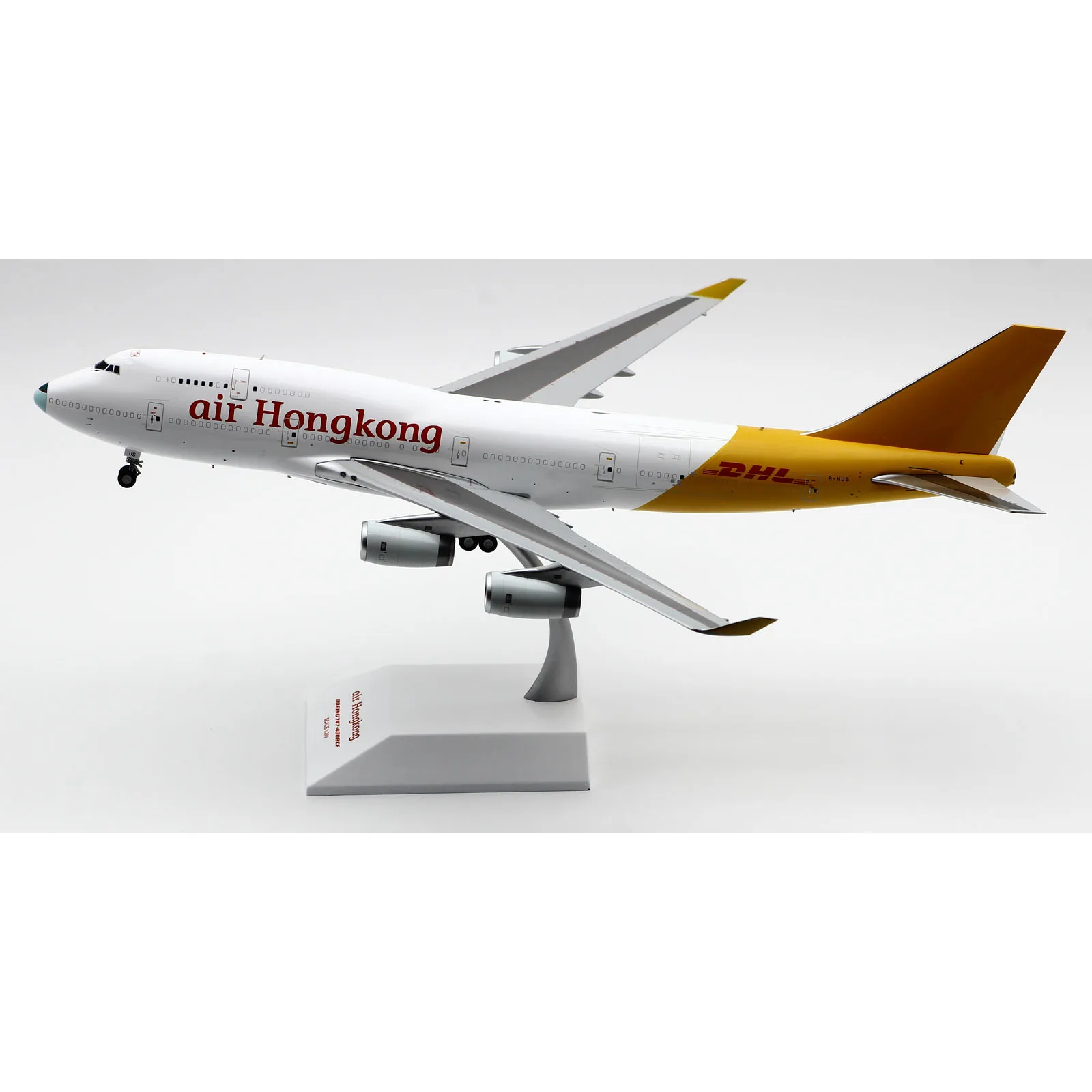 XX2715 Alloy Collectible Plane Gift JC Wings 1:200 Air Hong Kong Boeing B747-400BCF Diecast Aircraft Jet Model B-HUS With Stand