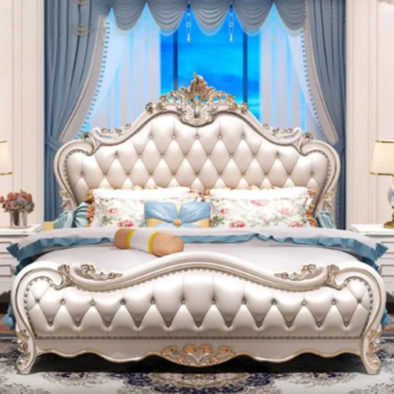 Cheap Europian Queen Bed Luxury Fancy King Size Storage Queen Bed Bedroom Lounge Cama De Lujo Para Dormitorio Home Furniture