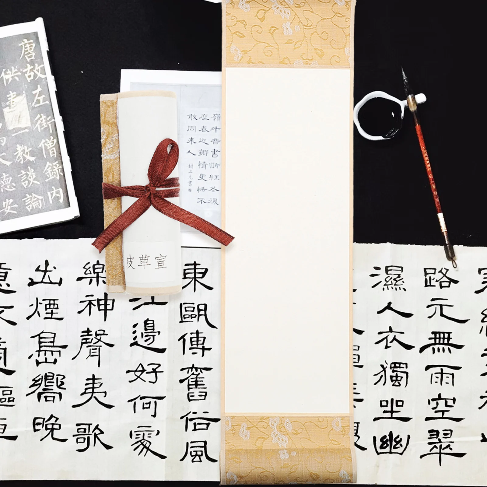 

1pc Blank Scroll For Chinese Calligraphy Painting Rice Paper Artwork Writing Practice Wall Decor Home Office Decoration
