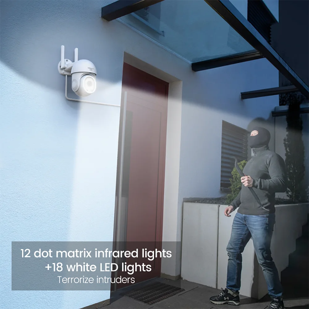 XIAOVV Outdoor WIFI Wireless CCTV Camera 360 ° Security Waterproof Full Color Night Vision Bidirectional Audio Camera