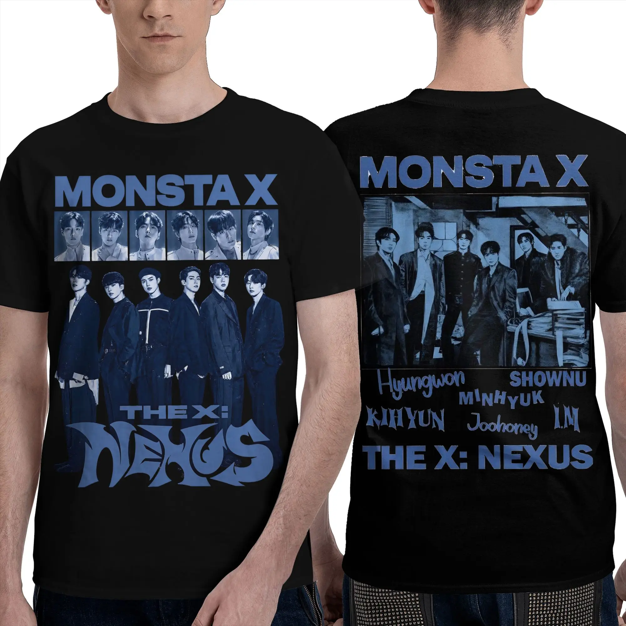 Monsta X the X Nexus North America World Tour Merch Shirt Men Women  Leisure 100% Cotton Graphic Print Clothes