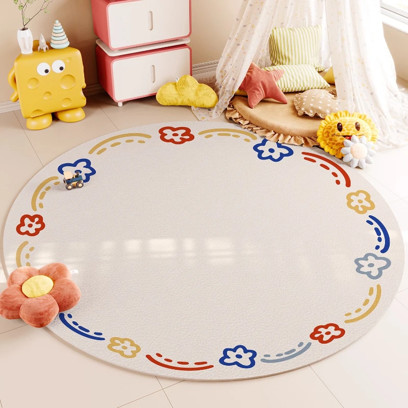 Dopamine Color Bedroom Decor Round Carpet Polka Dot Carpets for Living Room Thick Plush Lounge Floor Mat Fluffy Soft Bedside Rug