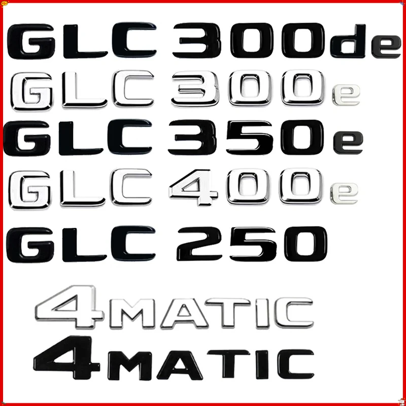 Car Tail Rear Trunk Badge Emblem Letter Stickers For GLC Series X253 GLC260 GLC300de GLC350 GLC200 4MATIC GLC250d GLC350e