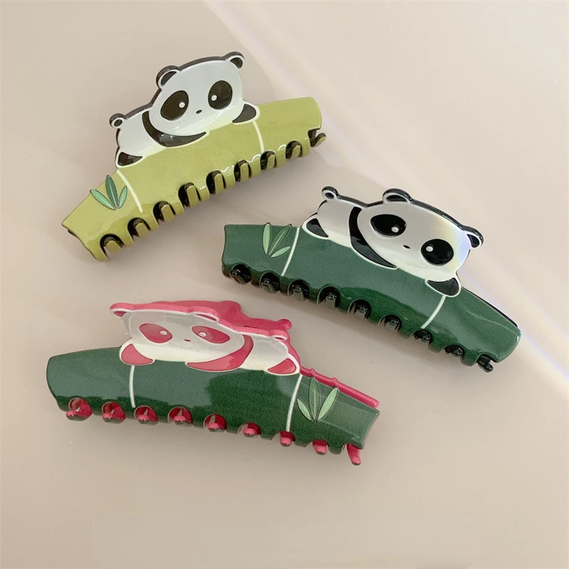 

DuoShang Cute Cartoon Animal Panda Acetate Hair Claw Light Luxury Eco-friendly Animal Claw Clip for Women Girls Hair Accessories