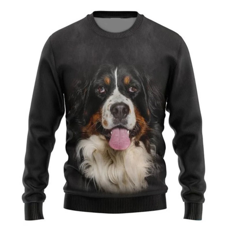 Bernese Mountain Dog All Over Print Unisex Sweater For Dog Lover Casual Knit Sweatshirt Men's For Women's Pullover