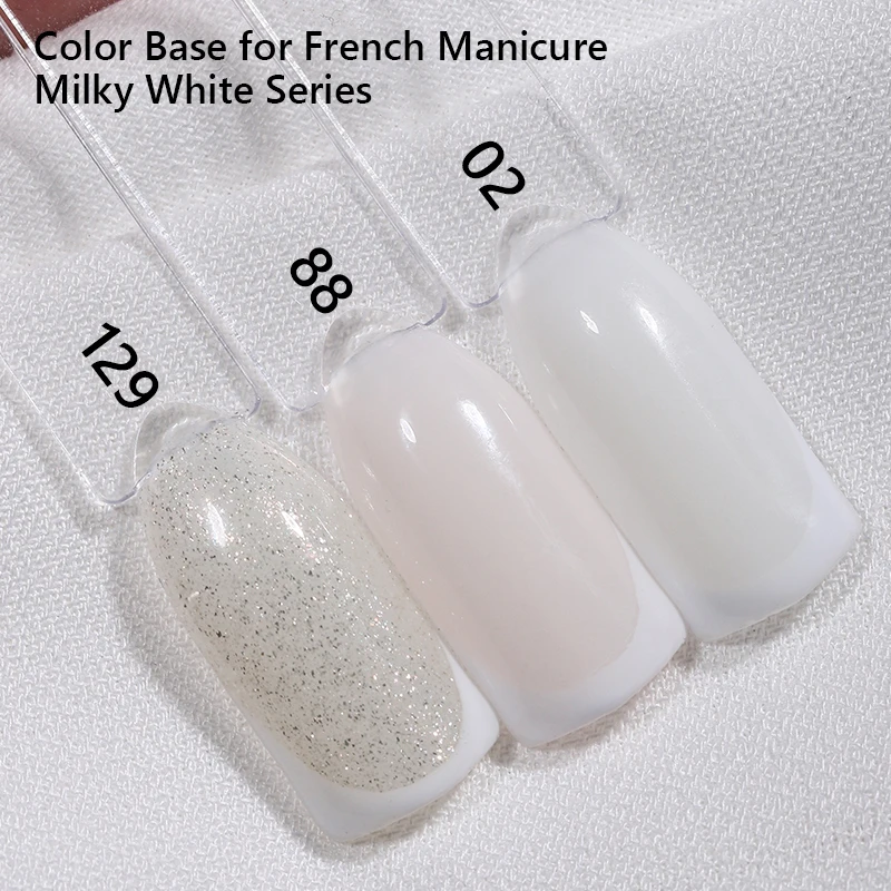 MSHARE Gel Base Blanco Lechoso Color Camuflaje Base de Goma para Uñas Base Coat 10ml 4