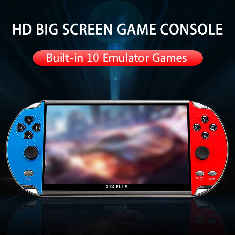 X7/X12 Plus Handheld Game Console 5.1/7 Inch HD Screen Portable Audio Video Game Player Built-in 10000 Retro Games Birthday Gift