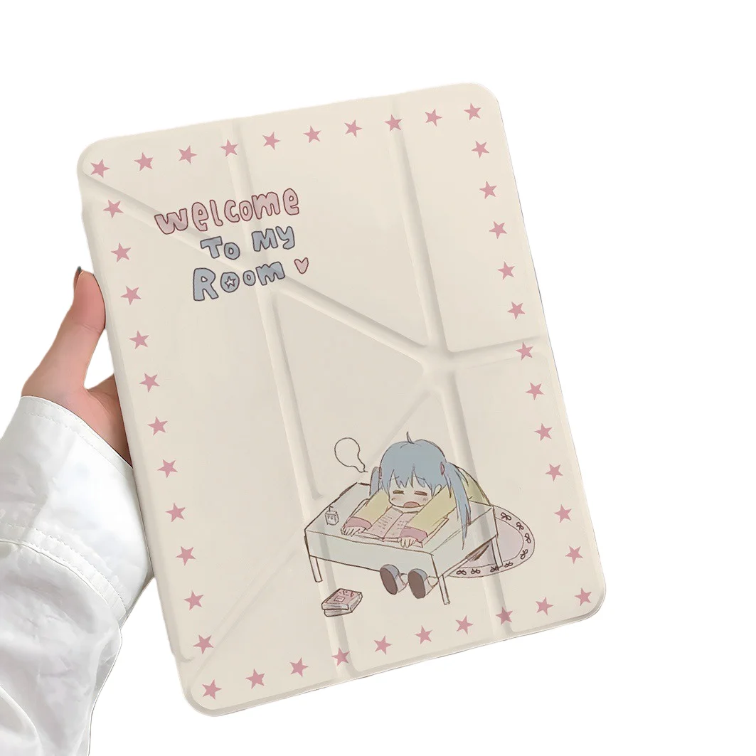 

Чехол для планшета с мультяшным слотом для ручки для Mini7 6, iPad Pro 2024 2022 2021 2020 2019 2018 2017 11 10 9 8 7 6 5 Air7 6 5 4 3 2 1 Cover