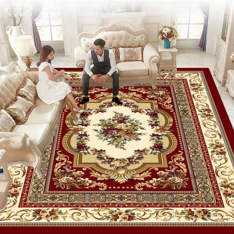 European Style Large Rugs for Living Room Home Decoration Luxury Bedroom Carpet Washable Sofa Table Mat High-end Cloakroom Rug