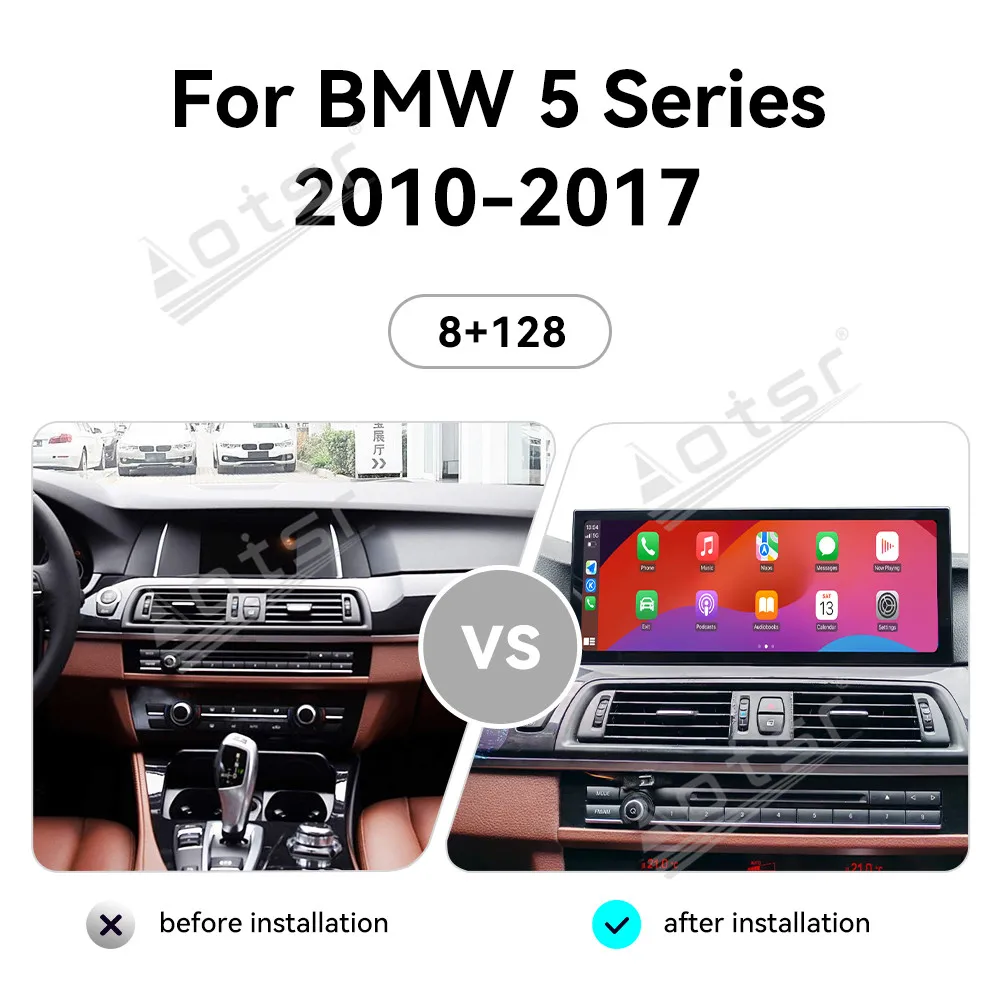 

15.6'' Android 14 for BMW 5 Series 2010-2017 Touch Car Screen Navigation Apple Carplay Car Radio DSP BT Multimedia Player 4G GPS
