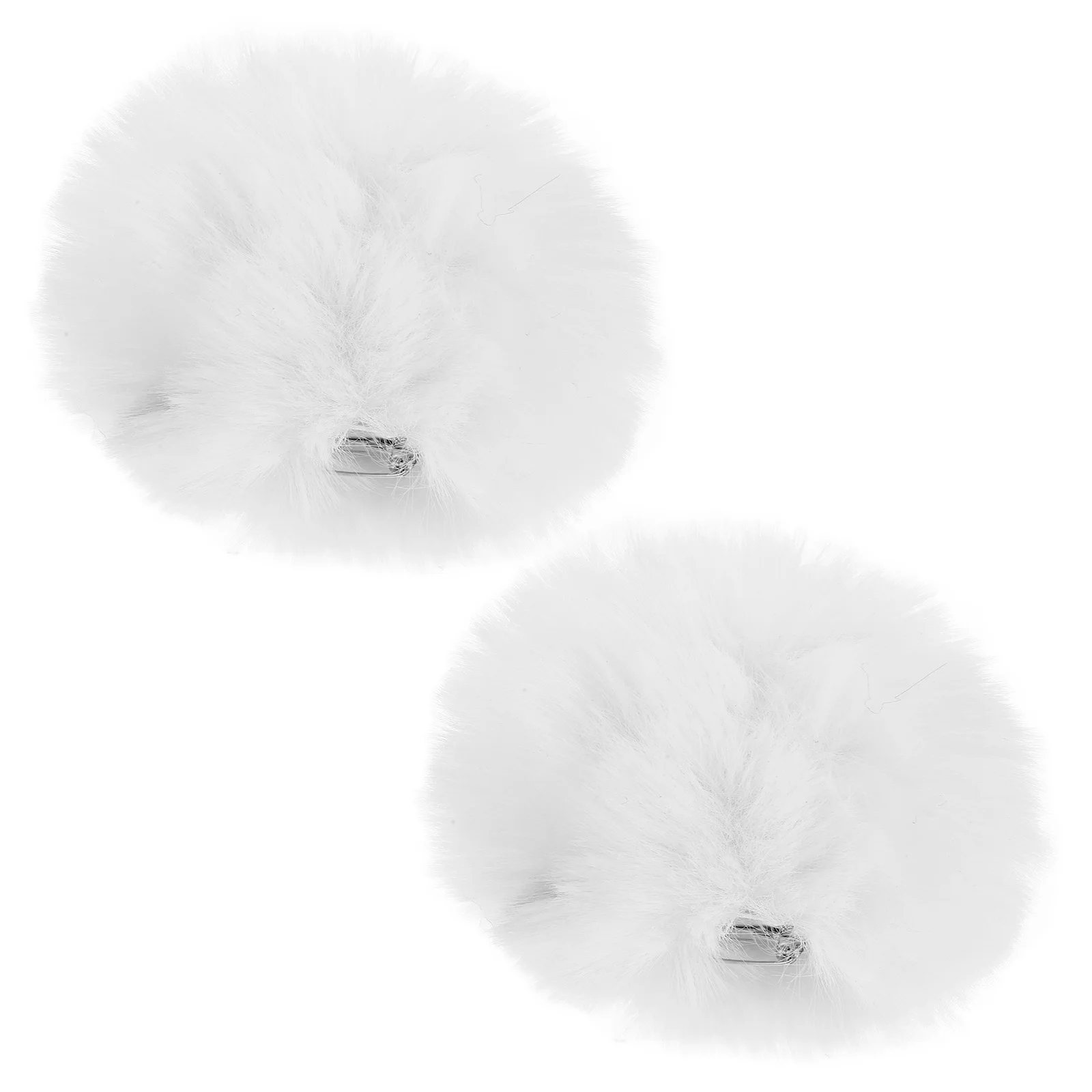 

2 Pcs Rabbit Tail Fur Ball Stuffed Bunny Grey White Costume Accessories Ears and Fluffy Child