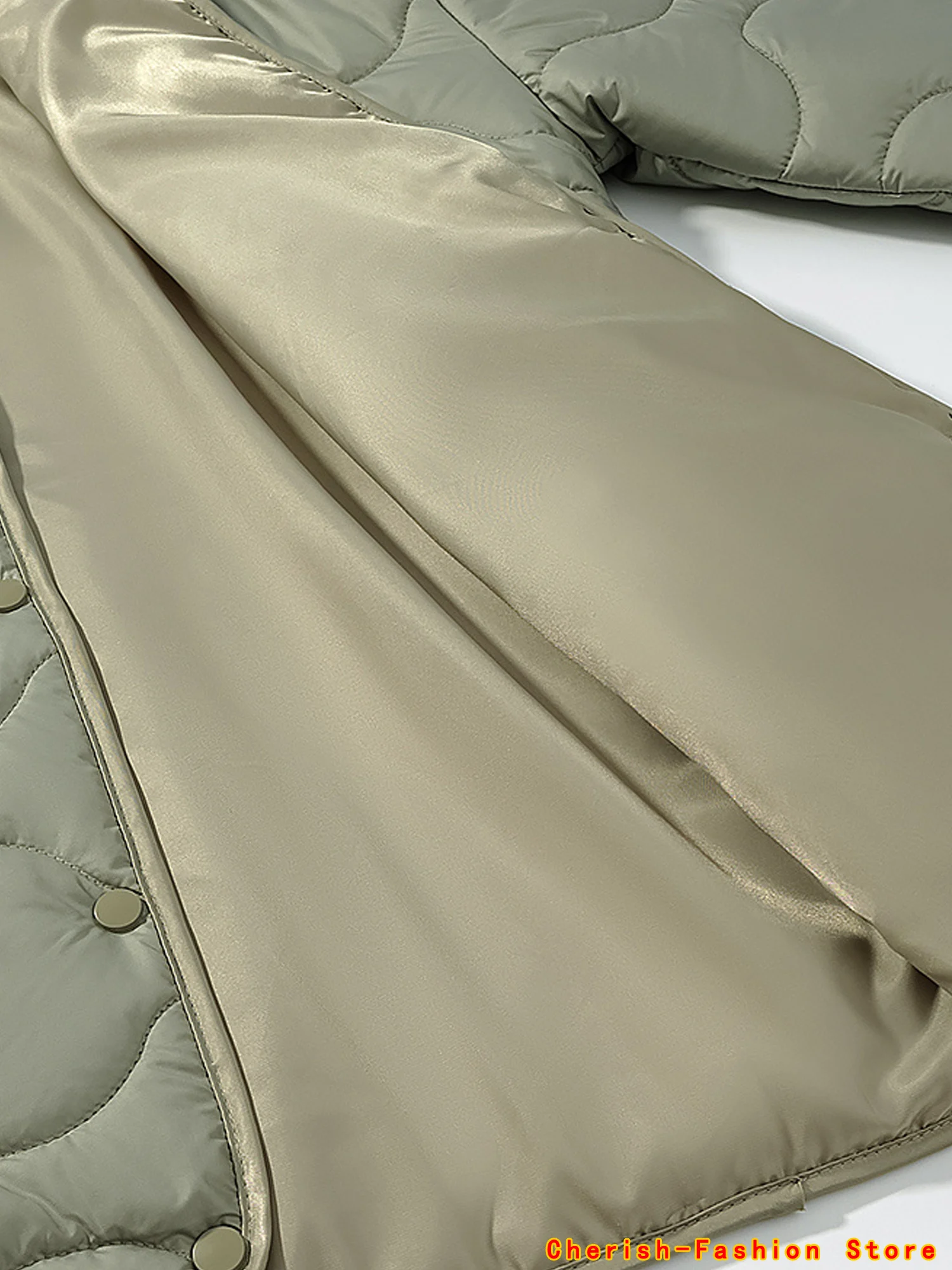 Army Green Quilted Jacket Women Padded Demi-season Jackets for Women Long Sleeve Winter Coat Female Outerwears Women's Jacket