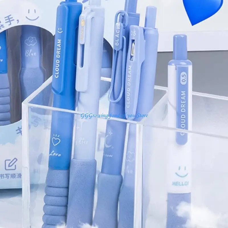 قلم جل بمقبض مريح H9EB مقاس 0.5 مم، قلم كتابة للطلاب للرسم للأولاد والبنات #2