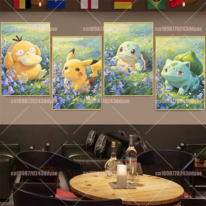 pintura-em-tela-de-anime-pokemon-bulbasaur-pikachu-squirtle-posteres-e-impressoes-em-aquarela-arte-de-parede-decoracao-de-casa-presentes-para-criancas