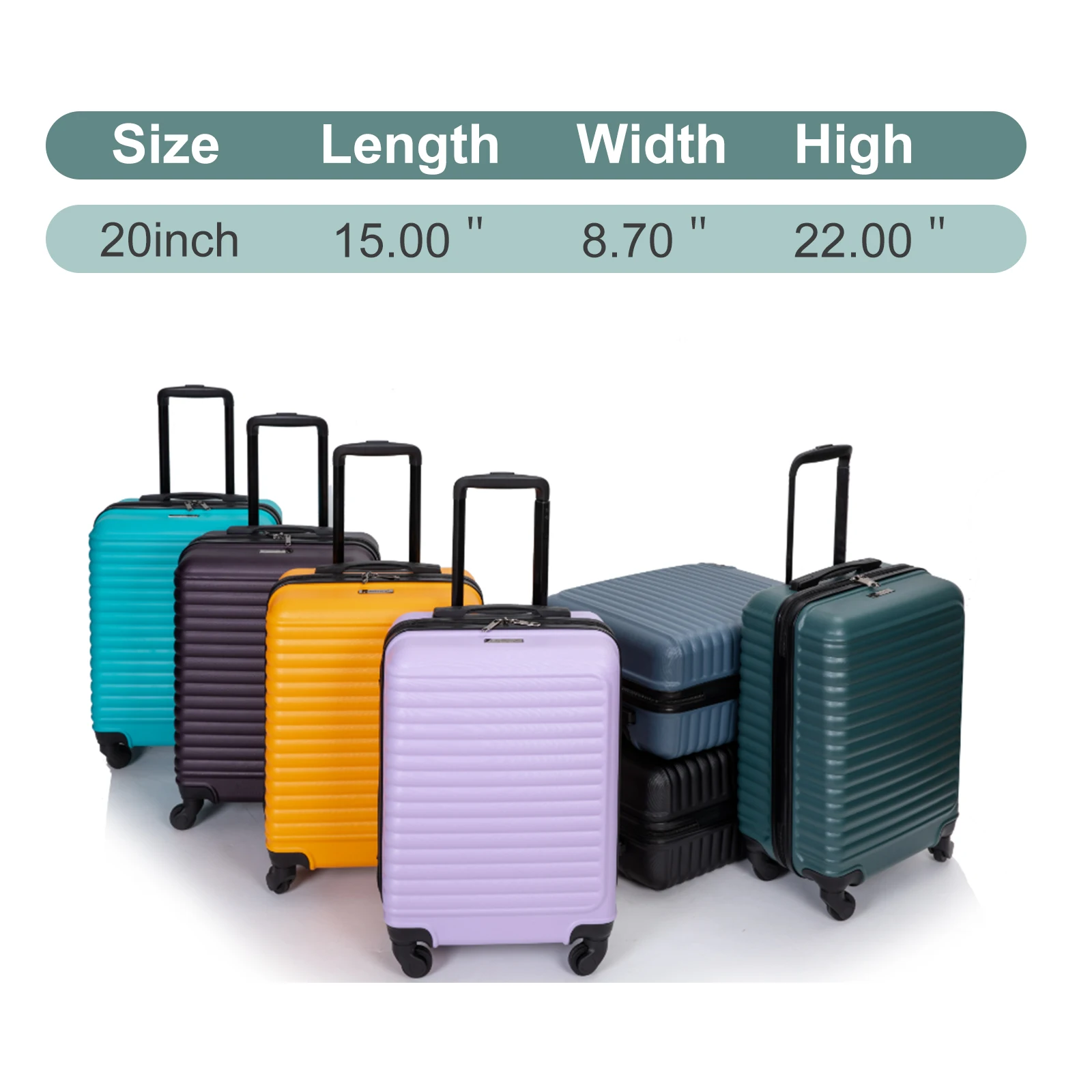 Travelhouse 20 "Handbagage Lichtgewicht Hardside Koffer Met Spinnerwielen