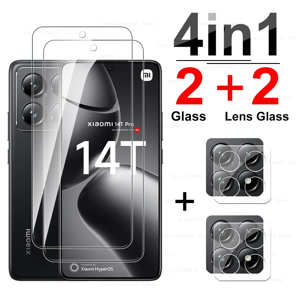 Ochraniacz ekranu 4 w 1 do Xiaomi Mi 14T Pro 5G Zakrzywiony obiektyw aparatu Szkło hartowane Xiaomi14T Pro Xiaomy 14TPro 14 T Pro Glass