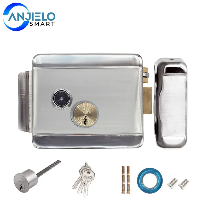 Anjielosmart Metal Electronic Control Lock Electric Gate Door Lock Support Video Intercom System Electronic Lock