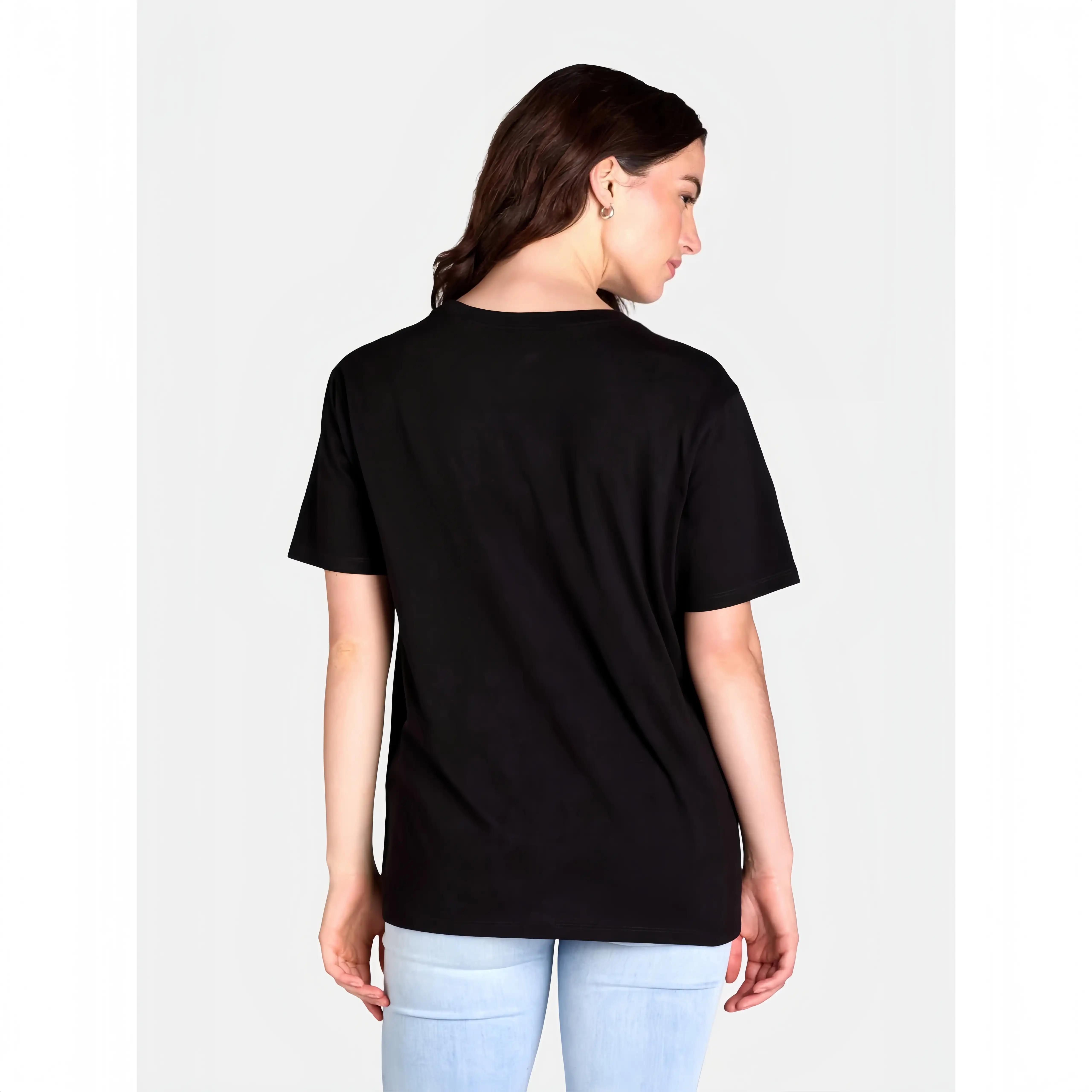 Stilvolles schwarzes T-Shirt mit 'est 2025' Grafik für Mütter