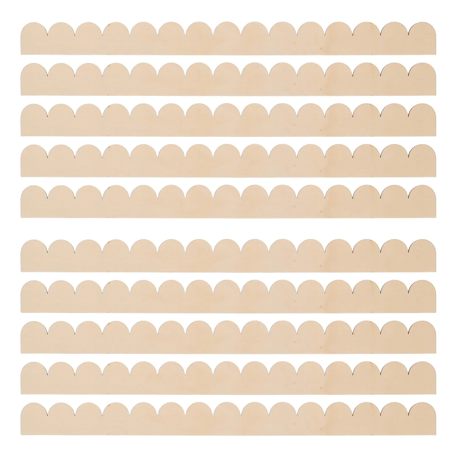 24Pcs Scalloped Wood Edge Trim Unfinished Cabinet Door Molding Decorative Wall Shelf Frame Strip for Living Room Bedroom Office