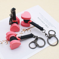 Kpop Popular Girl Group Love Hammer Keychain Cute Rescue Stick Key Ring For Men Women Car Bag Pendant Toy Jewelry Fan's Gift