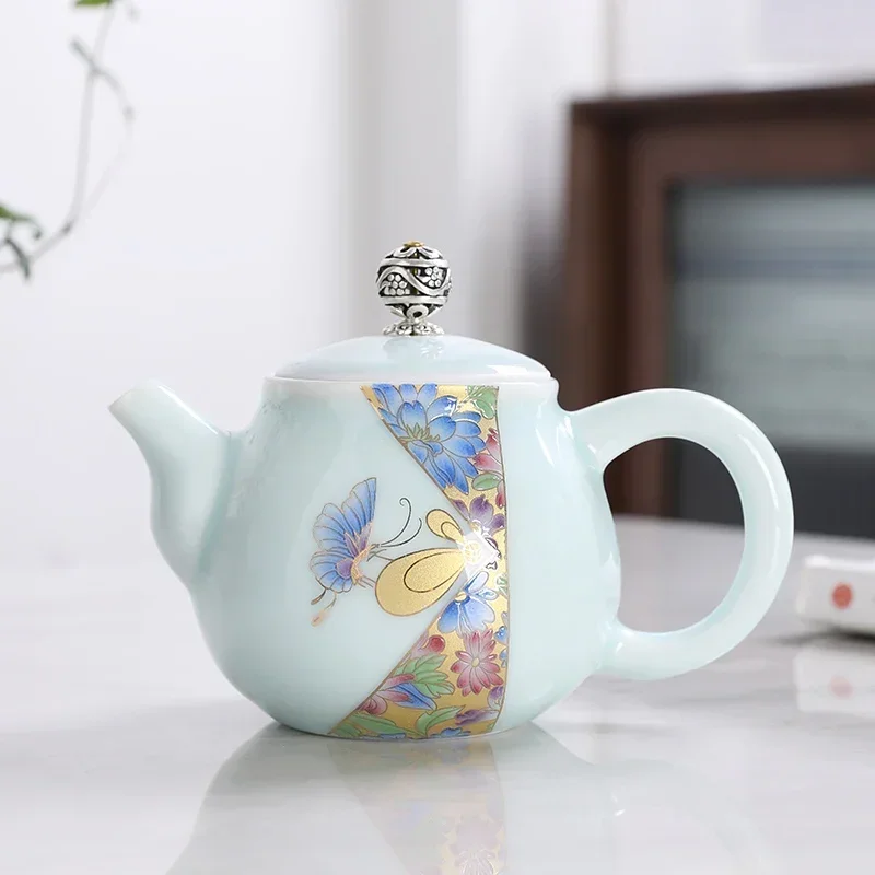 Handmade Ceramic Tea Set Household Tea Pot 220ml Chinese Porcelain Xishi Teapots Hole Filter travel Portable Kettle tea set