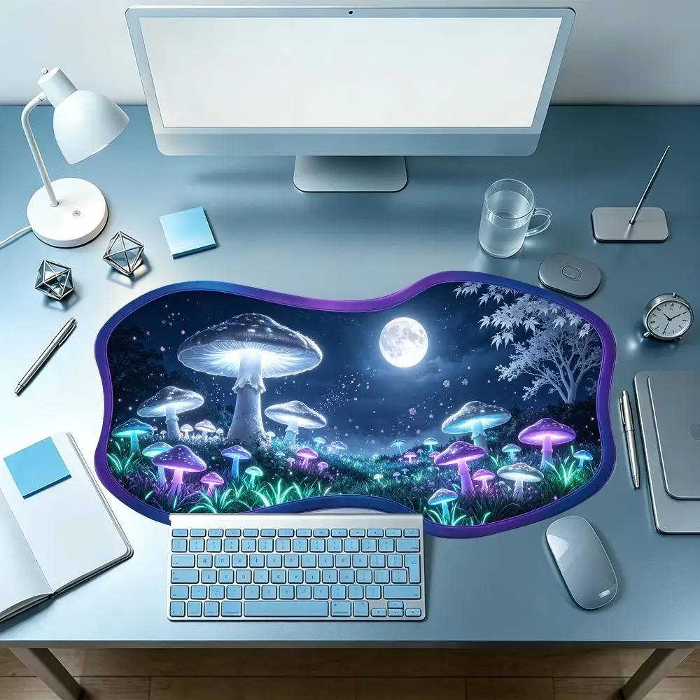 Fairy Tale Mushroom House Play Mat Creative Smooth Cloth Surface Large Size Special Shaped Kids Room