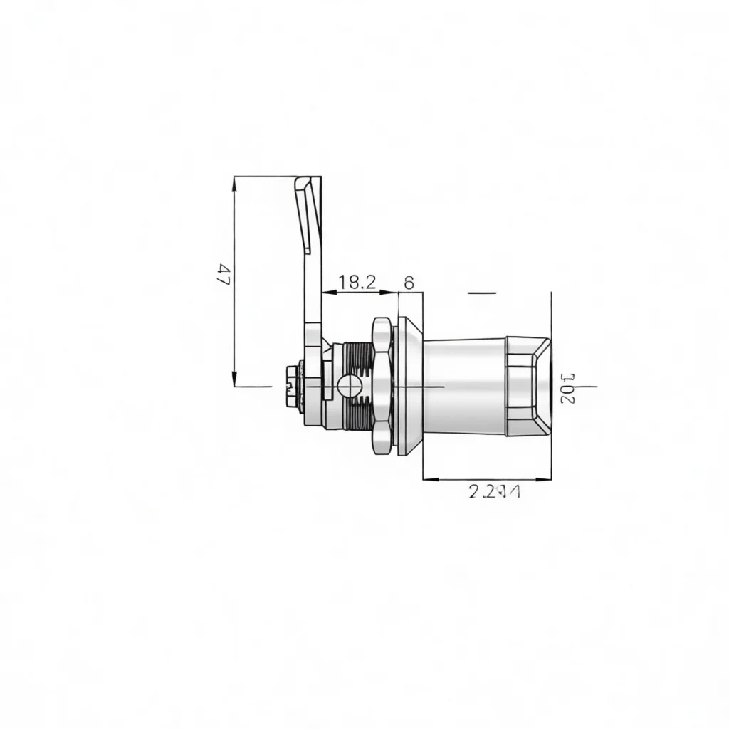 Industrial Cabinet Handle Lock MS324 Zinc Alloy Latch Air Purifier Door Hardware Replacement Black Chrome Keyed Unit