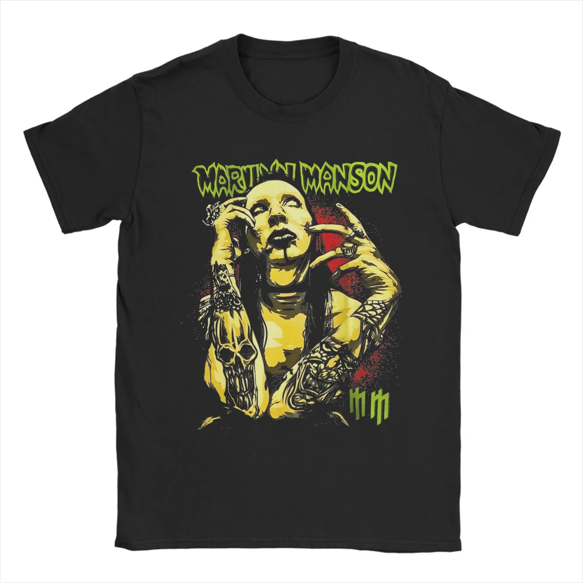 

Marilyn Manson Horror Tee Shirt for Men Women Graphic Printed Album T Shirts Band Cotton Clothing