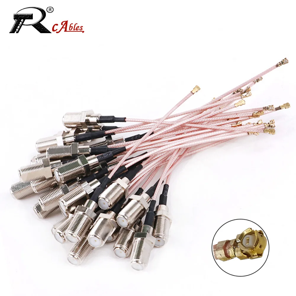 10PCS RF113 RG178 U.FL MHF1 Female to F Female Connector Pigtail Jumper RF1.13 Coaxial Cable RG0.81MM Antenna Extension