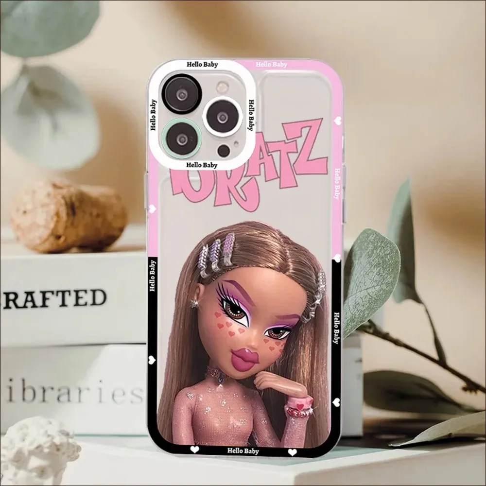 Bratz دمية جراب هاتف آيفون 11 12 13 14 15 16 برو ماكس 7 8 زائد ميني X XR XS SE بولي ياسمين كلوي اليشم ساشا كاميرون