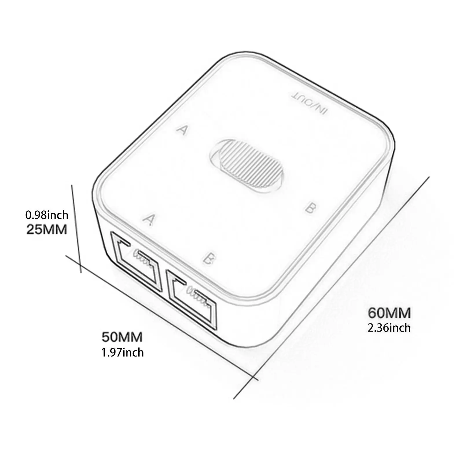 محول شبكة إيثرنت 1000 ميجابت في الثانية سهل الحمل متعدد الأغراض 2 في 1 خارج/1 في 2 خارج محول مدمج ثنائي الاتجاه لسطح المكتب والمكتب والمنزل