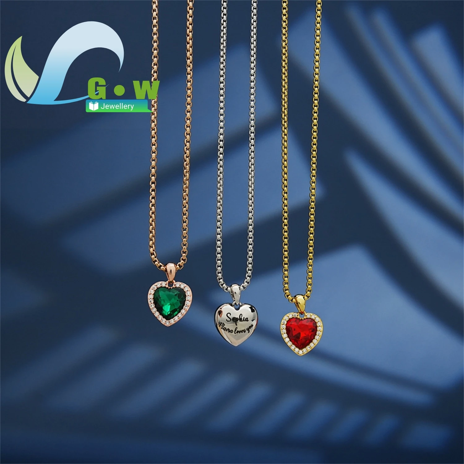 

Медное ожерелье с бриллиантами для женщин, цепочка на ключицу с гравировкой в виде сердца, украшение с камнем на день рождения, аксессуар для ювелирных изделий