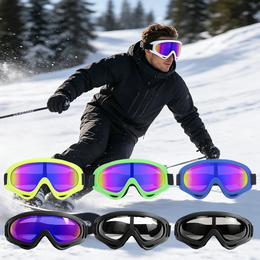 Over Glasses Motocross Ski Goggles For Snow Skiing Dirt Bike ATV Riding Tactical Training For Adults Anti-Fog HD