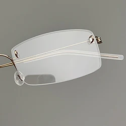 2120 Denmark Rimless Rectangle Glasses Frame Men Women Fashion Screwless Ultralight Titanium Eyeglasses Business Eyeware Gafas