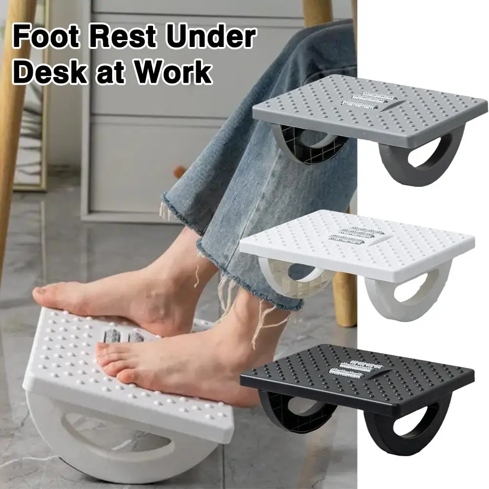 

Under Desk Footrest Ergonomic Foot Massager Footrest With Non-slip Foot Pad And Massage Rollers For Under Desk At Work Stud K8N1