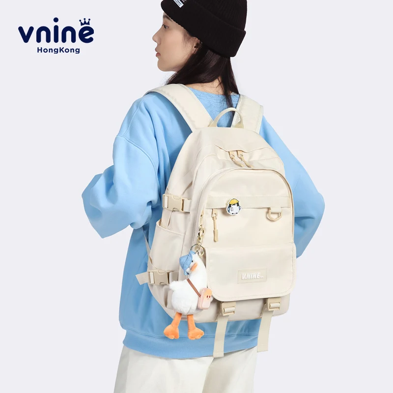 V.NINE High School Student Backpack Bags Korean Style School Bag for Teenager Girls Bookbags Boys School Backpack Large Capacity