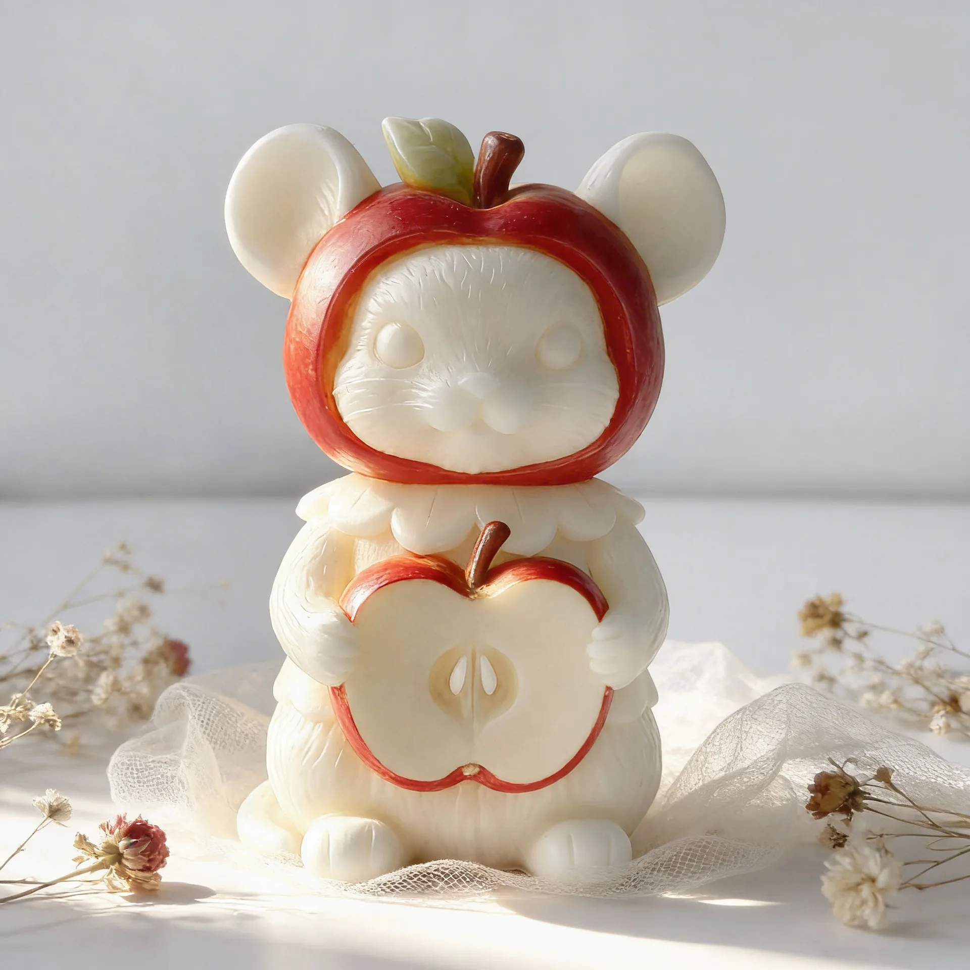 3D Apple Cheese Rat Silicone Mold Animal Form Cartoon Mouse Aroma Candle Gypsum Molds Handmade Soap Candle Making Supplies