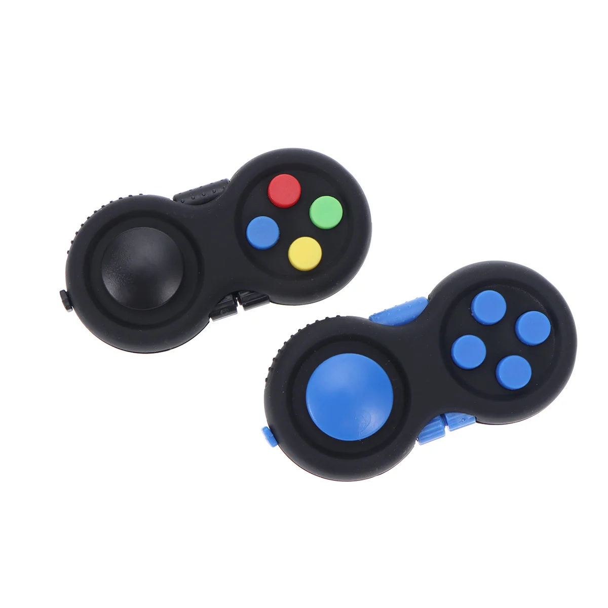 

2pcs Gamepad Fidget Black Blue Anti-Skid Lightweight Portable Stress Relief For Kids Adults Sensory Rocker Roll Click