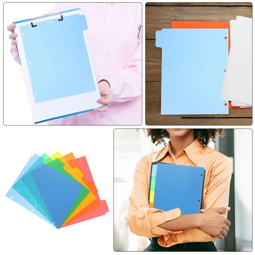 Divisori per raccoglitori per notebook da 10 pezzi Schede indice di classificazione Divisori in plastica colorata scrivibili Segnapagina sfusi per l'organizzazione