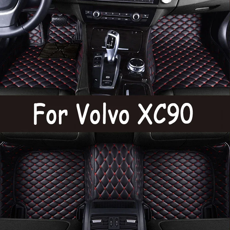 Car Mats For Volvo XC90 MK1 5 Seat 2002~2014 Leather Floor Mat Set Rug Auto Interior Parts Carpet Anti Dirt Pad Car Accessories